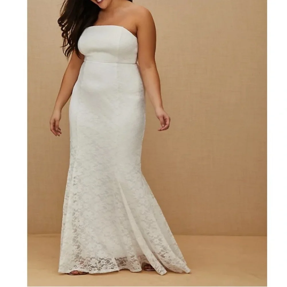 torrid white lace dress Plus Size - Ivory Lace A-line Boho Wedding Dress